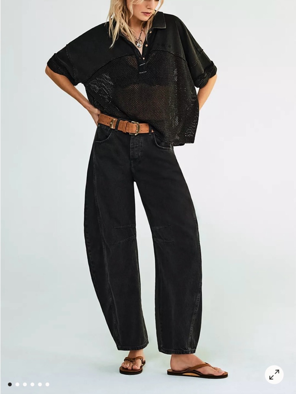 We The Free Good Luck Mid-Rise Barrel Jeans